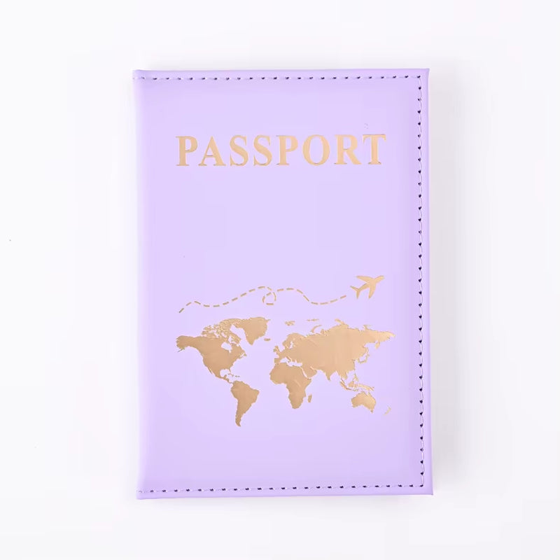 1PCS Passport Cover Bag for Women Men Pu Leathaer Fashion Travel Passport Holder Case ID Name Business Cards Protector Pouch