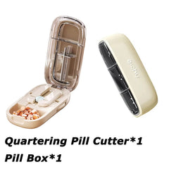 Newest Quartering Pill Cutter Storage Box Portable Drug Tablet Medicine Dustproof Divider Organizer Crusher Pill Cutter