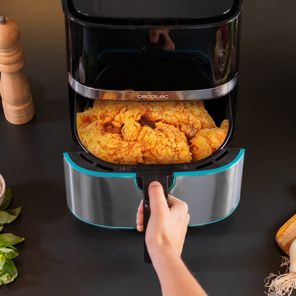 Air Fryer 5,5 L Cecofry Full Inox 5500 Pro. 1700W, Dietary and Digital, Touch Panel, Stainless Steel Finish, Perfectcook Technology, Thermostat, 8 Modes. Oil Free.