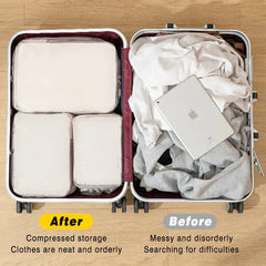 Set/4Pcs Portable Travel Compression Packing Cubes Bag Waterproof Organizer Bags Suitcase Clothes Organizers Handbag Travel Bag