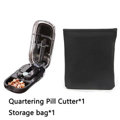 Newest Quartering Pill Cutter Storage Box Portable Drug Tablet Medicine Dustproof Divider Organizer Crusher Pill Cutter