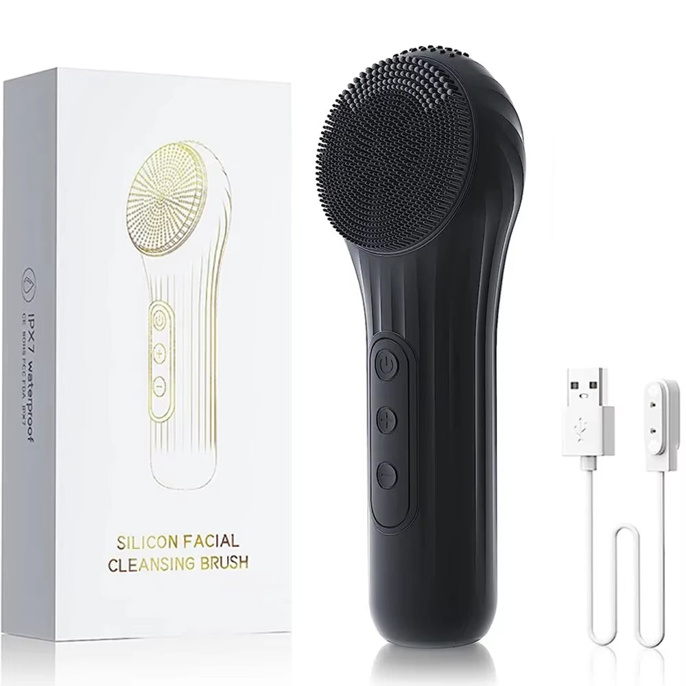 Sonic Waterproof Facial Cleansing Brush Rechargeable Scrubber Exfoliating Vibrating Deep Clean Face Cleaner Skin Care Tool