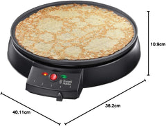 Electric Crepe & Pancake Maker - Large 30Cm (12 Inch) Easy to Clean Non-Stick Hotplate, Crepe Making Tools Inc, Adjustable Thermostat, Power on & Temp Indicator Light, 20920