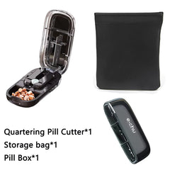 Newest Quartering Pill Cutter Storage Box Portable Drug Tablet Medicine Dustproof Divider Organizer Crusher Pill Cutter