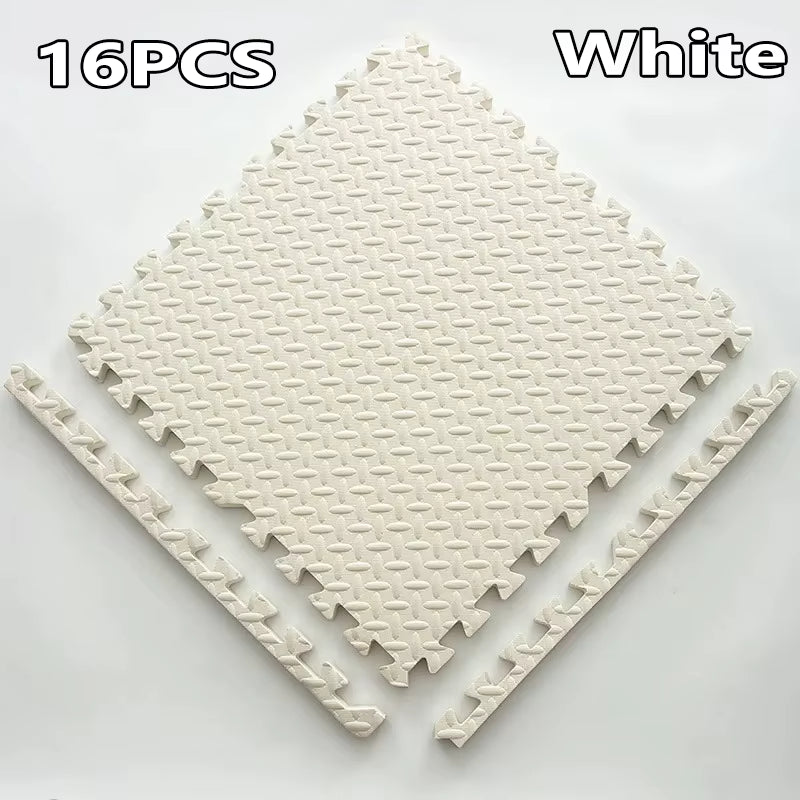 1-16PCS 30*30Cm Sports Gym Protection EVA Leaf Grain Floor Mats Yoga Fitness Non-Slip Splicing Rugs Thicken Shock Room Workout