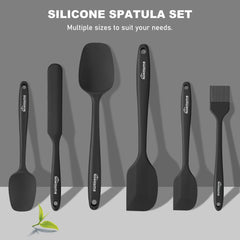 Silicone Spatula Set 6 Pieces Food Grade Kitchen Utensils with Silicone Brush Heat Resistant Bpa-Free Rubber Spatula for Scraping, Baking, Cooking, Mixing