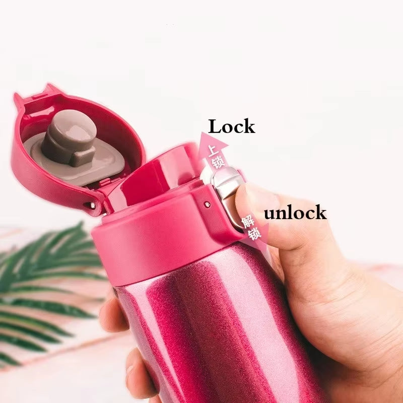 500ML Stainless Steel Bouncing Cover Vacuum Flask Thermos Cup Coffee Tea Milk Thermo Bottle