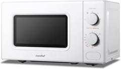 700W 20L White Microwave Oven with 5 Cooking Power Levels, Quick Defrost Function, and Kitchen Manual Timer - Compact Design CM-M202CC(WH)