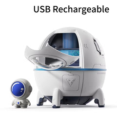 220ML Space Capsule Air Humidifier with USB Rechargeable Mist and 7-Color Atmosphere Light