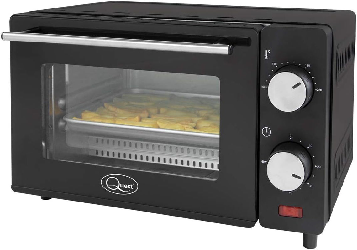 35409 Compact 9L Mini Oven/Temperature Controlled from 100-230° / 60 Minute Timer with Auto Shut off / 650W / Tempered Glass Door / 36.5 Cm X 28.5 Cm X 22.1 Cm, Black