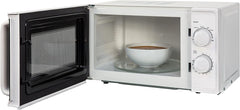 17L Small Microwave White Manual Textures 700W with 5 Power Levels & 30 Min Timer, Defrost Function & Easy Clean, RHM1725