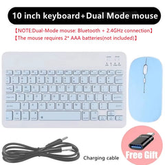 Rechargeable Bluetooth-Compatible Keyboard Ultra-Slim Wireless Mouse Keyboard Set for Android Windows Tablet Iphone Ipad