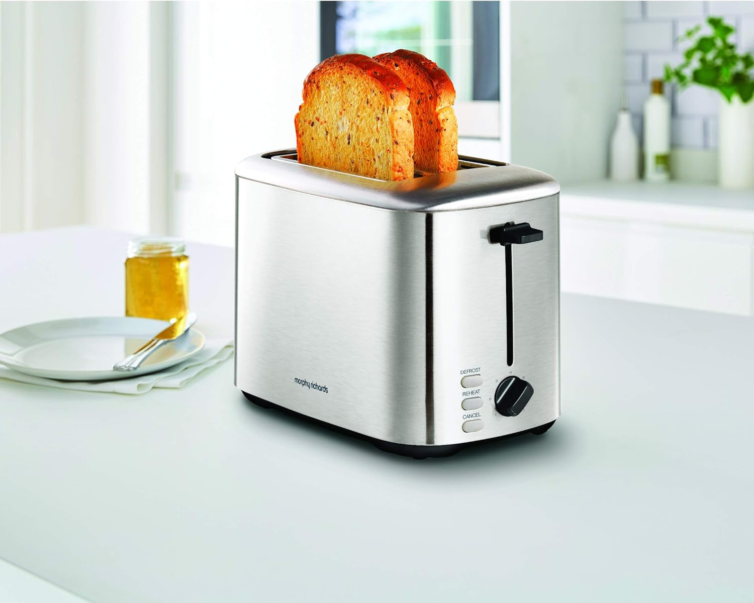 Equip 2 Slice Toaster, Defrost and Reheat, 7 Variable Browning Controls, Variable Wide Slots, Removeable Crumb Tray, Stainless Steel, Silver,222067