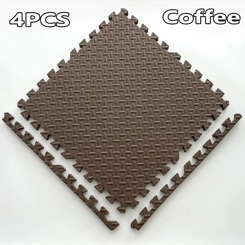 1-16PCS 30*30Cm Sports Gym Protection EVA Leaf Grain Floor Mats Yoga Fitness Non-Slip Splicing Rugs Thicken Shock Room Workout