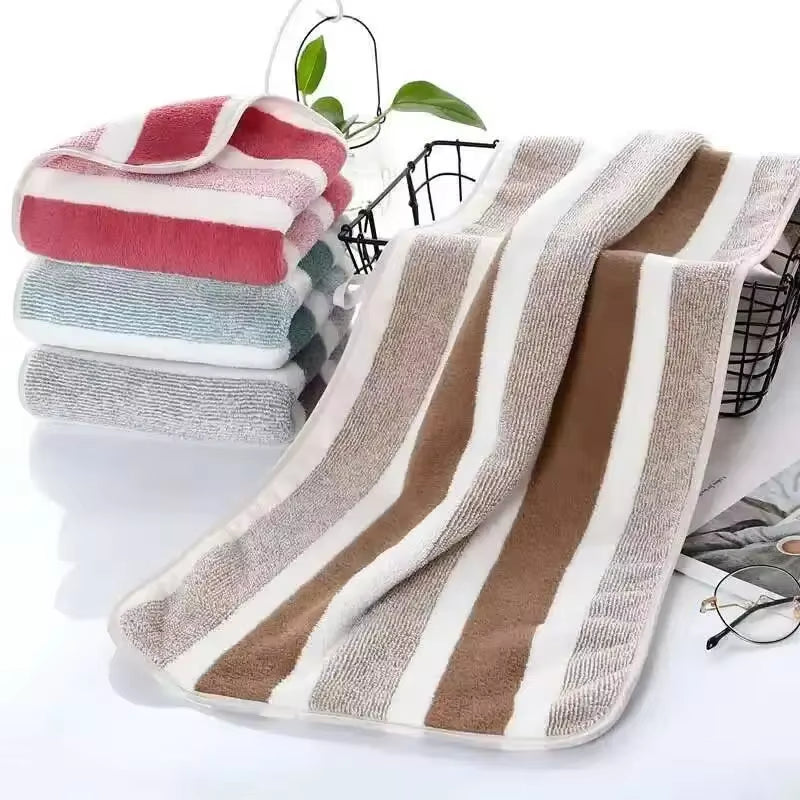 Striped Pattern Towel Set, Soft Hand and Bath Towels, Quick Drying and Absorbent for Bathroom