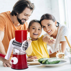 Cortador de verduras multifuncional con manivela: Triturador de cocina y rallador de patatas para el hogar con diseño de rodillo para un corte sin esfuerzo.