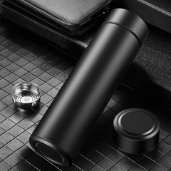 Tea Infuser Thermos: Portable Travel Mug with LCD Touch Screen for Hot or Cold Beverages