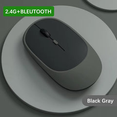 Wireless Rechargeable Gaming Mouse, Dual Modes (Bluetooth and 2.4G USB), Mute Function for Laptop, Tablet, and MacBook