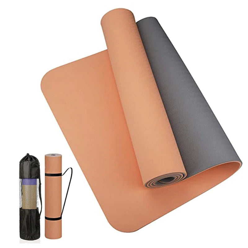 Thick Two-Color, Non-Slippery TPE Yoga Mat, High Quality Movement for Fitness Fitness in the Home of the Tasteless Pad180 * 57Cm