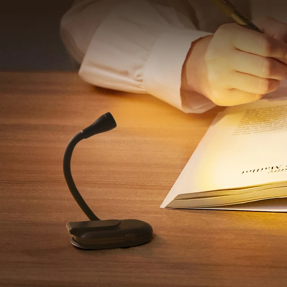 Portable Mini Book Light: USB Rechargeable LED Night Light with Dimmable Function