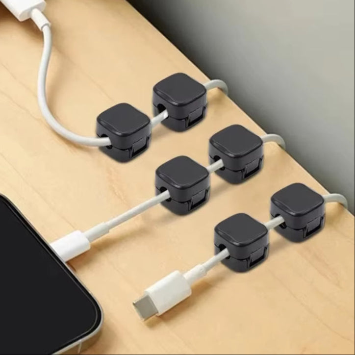 Magnetic Cable Clip Cable Holder Adhesive Wire Keeper Cord Cable Organizer for Home Office under Desk Management