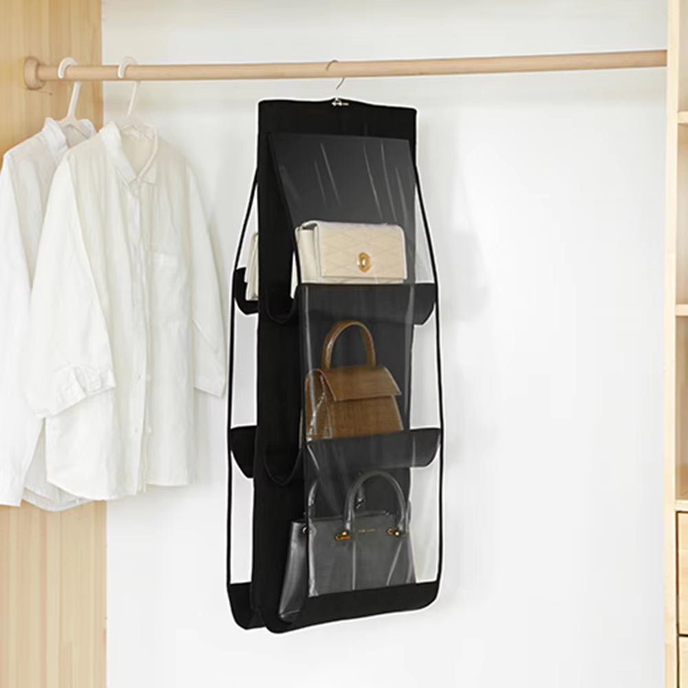 1PC Bag Storage Bag Hanging Bag Hanging 8-Sided Transparent Storage Bag Bedroom Closet Dust Bag Foldable