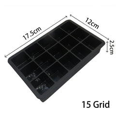 Large Food Grade Silicone Ice Cube Tray Mold: 4/6/8/15 Grid Big Ice Tray