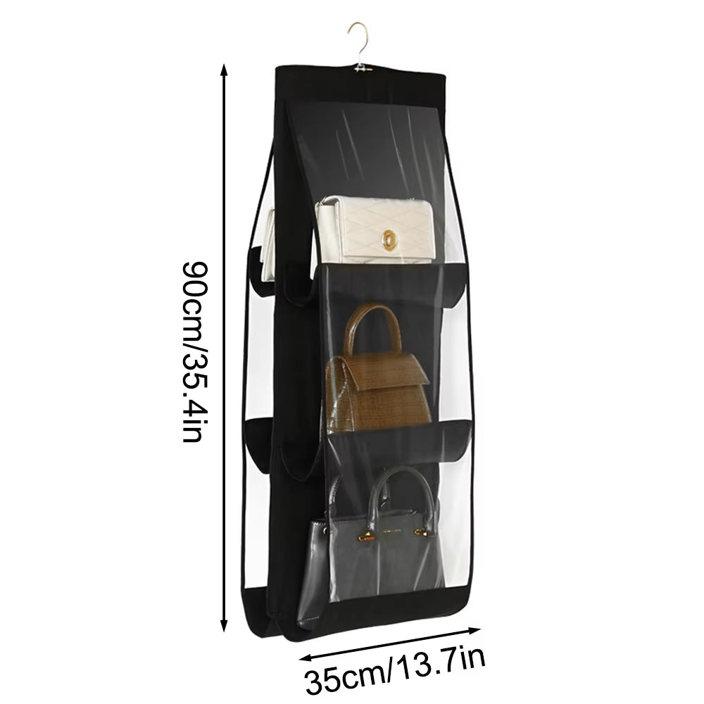 1PC Bag Storage Bag Hanging Bag Hanging 8-Sided Transparent Storage Bag Bedroom Closet Dust Bag Foldable