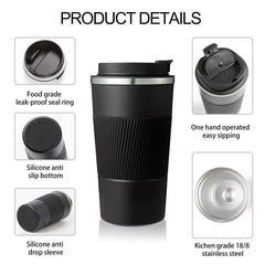 380Ml 510Ml Stainless Steel Coffee Cup Thermal Mug Garrafa Termica Cafe Copo Termico Caneca Non-Slip Travel Car Insulated Bottle