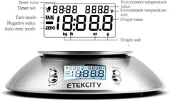 Electronic Kitchen Scales with Stainless Steel Mixing Bowl, Timer and Temperature Sensor, Digital Wet and Dry Food Weighing Scale for Cooking and Baking-11Lb/5Kg