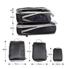 Foldable Compressible Packing Cubes, Waterproof Travel Storage Bag, Nylon Suitcase, Portable with Handbag, Luggage Organizer