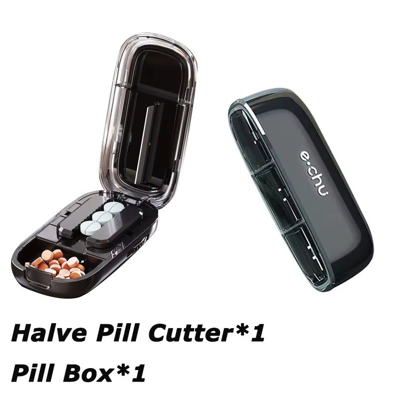 Newest Quartering Pill Cutter Storage Box Portable Drug Tablet Medicine Dustproof Divider Organizer Crusher Pill Cutter