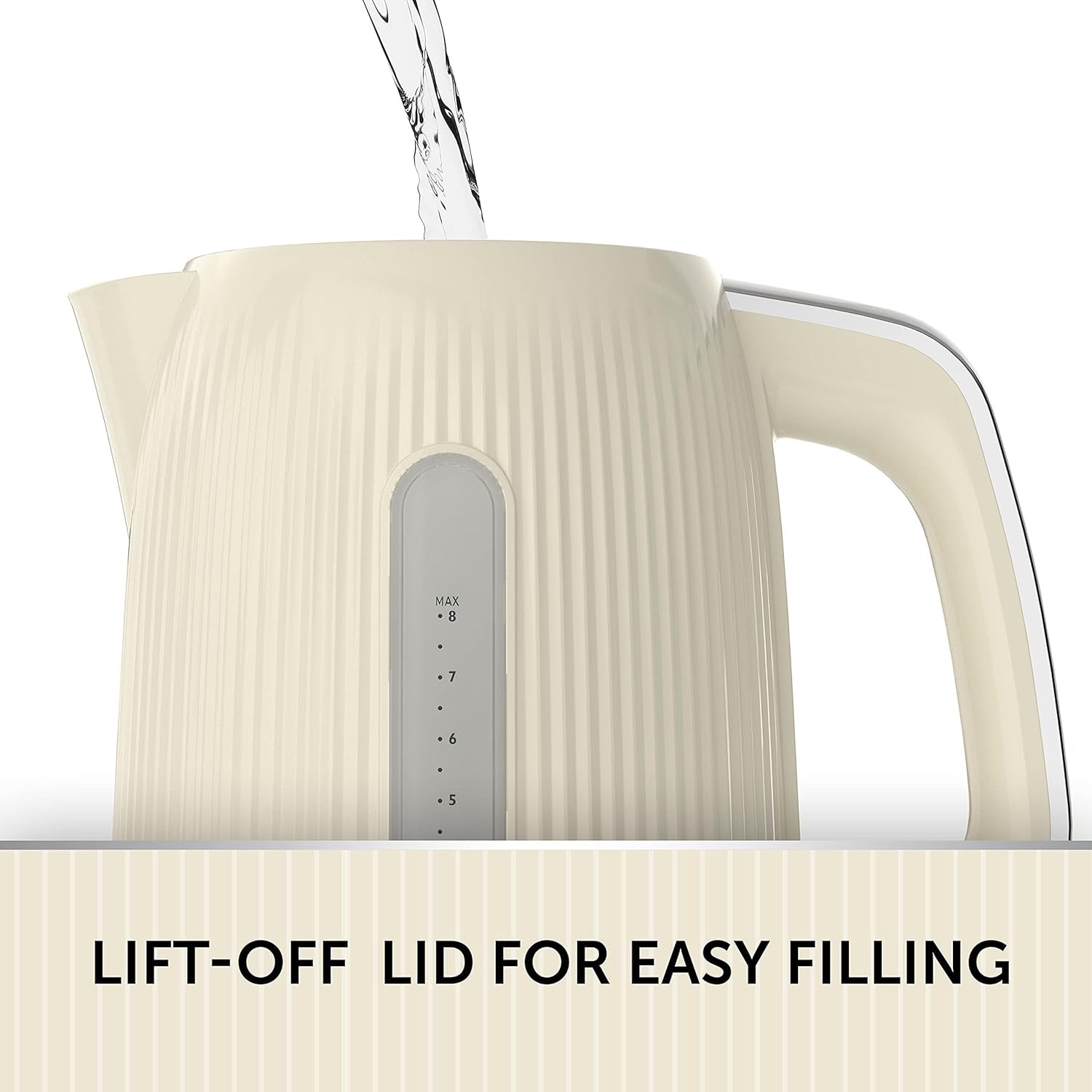 Bold Vanilla Cream Electric Kettle | 1.7L | 3Kw Fast Boil | Cream & Silver Chrome [VKT223]