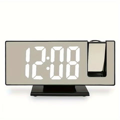 1PC Mirror Multifunctional Projection Alarm Clock Intelligent Luminous Clock Bedroom Large Screen Projection Clock