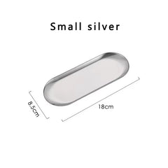 Stainless Steel Gold Dining Plate Dessert Plate Nut Fruit Cake Tray Snack Kitchen Plate Western Steak Kitchen Plate Dish