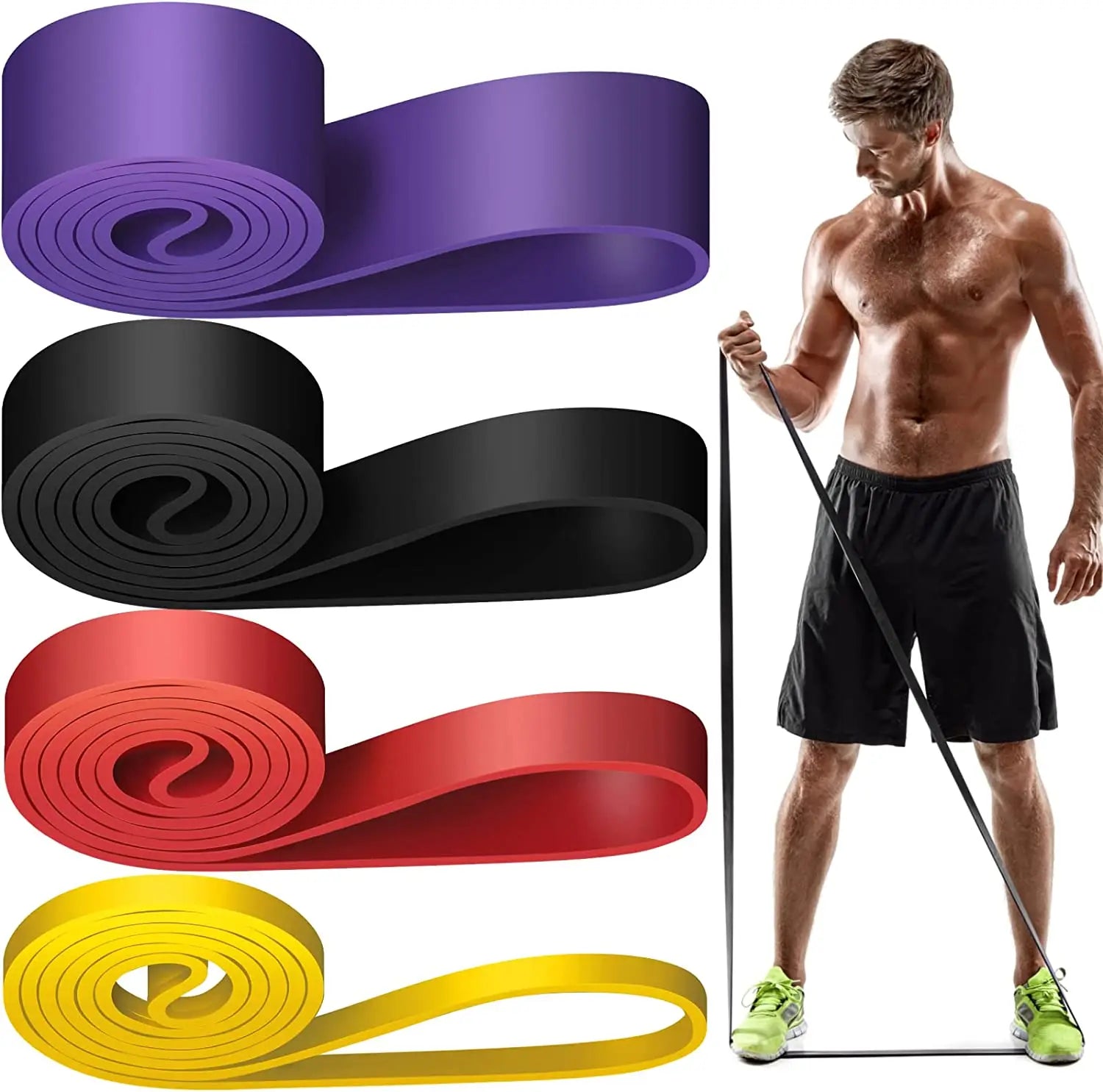 Heavy Duty Latex Resistance Band, Elastic Exercise Band for Strength Training, Pull-Up Assist, Pilates and Workout Fitness Equipment