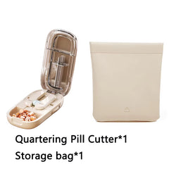 Newest Quartering Pill Cutter Storage Box Portable Drug Tablet Medicine Dustproof Divider Organizer Crusher Pill Cutter