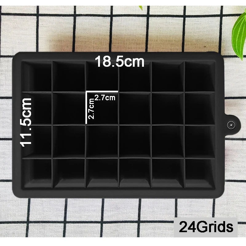 Large Food Grade Silicone Ice Cube Tray Mold: 4/6/8/15 Grid Big Ice Tray