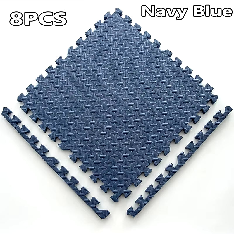 1-16PCS 30*30Cm Sports Gym Protection EVA Leaf Grain Floor Mats Yoga Fitness Non-Slip Splicing Rugs Thicken Shock Room Workout