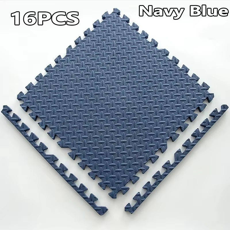 1-16PCS 30*30Cm Sports Gym Protection EVA Leaf Grain Floor Mats Yoga Fitness Non-Slip Splicing Rugs Thicken Shock Room Workout