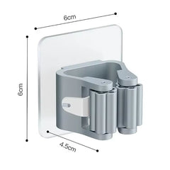 4Pcs Wall Mounted Plastic Hanging Mop Storage Rack Punch-Free Clip Hook Space Saving for Broom and Mop Storage