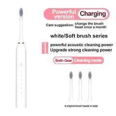 Electric Ultrasonic Toothbrush Six Speed Mode Home Soft Hair USB Charging Waterproof Adult Tooth Cleaner Automatic Couple Set