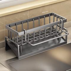 Kitchen Sink Drain Rack Organizer ABS Plastic Self-Draining Sink Shelf Soap Sponge Holder Dishcloth Towel Rack Filter Basket