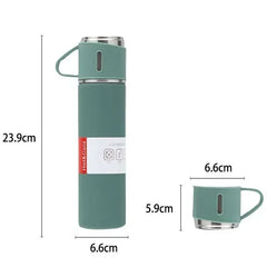 500ML Stainless Steel Vacuum Flask with Business Style Shimmering Design, Coffee Mug Thermos Bottle with Portable Carafe