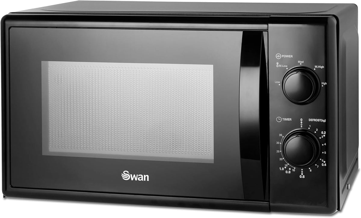 SM4420BLK Manual Microwave with 5 Power Levels, 35 Minute Timer, 700W, 20L, Black