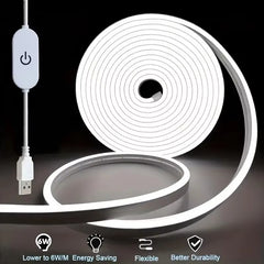 1M Touch Sensor LED Dimmable Strip Lights Waterproof Flexible LED Neon Light 5V USB for Room Decor Bedroom Living Room Kitchen