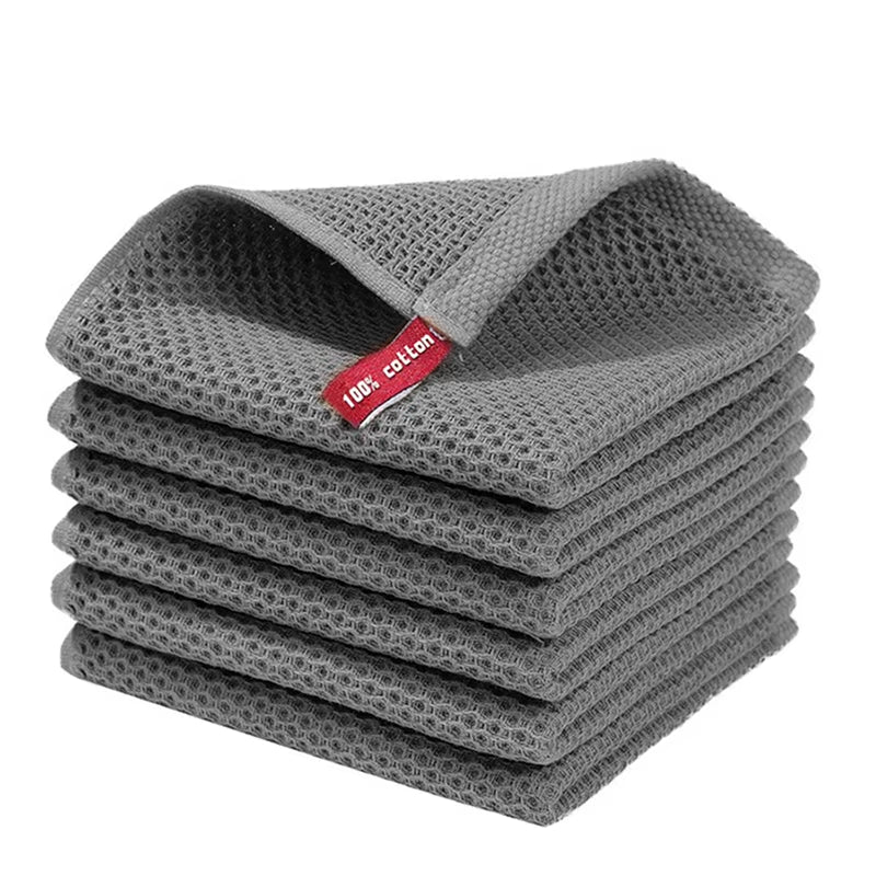 Cotton Towel Soft Absorbent Dishcloth Kitchen Dish Rags Honeycomb Breathable Face Wash Towel Household Cleaning Cloth Wash Cloth