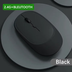 Wireless Rechargeable Gaming Mouse, Dual Modes (Bluetooth and 2.4G USB), Mute Function for Laptop, Tablet, and MacBook