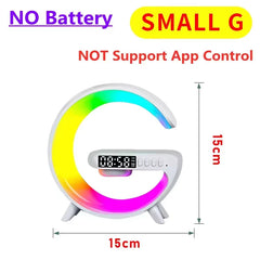 Multifunction Wireless Charger Stand Pad RGB Light Alarm Clock Speaker for Iphone Samsung Xiaomi Mini Fast Charging Dock Station