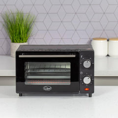 35409 Compact 9L Mini Oven/Temperature Controlled from 100-230° / 60 Minute Timer with Auto Shut off / 650W / Tempered Glass Door / 36.5 Cm X 28.5 Cm X 22.1 Cm, Black